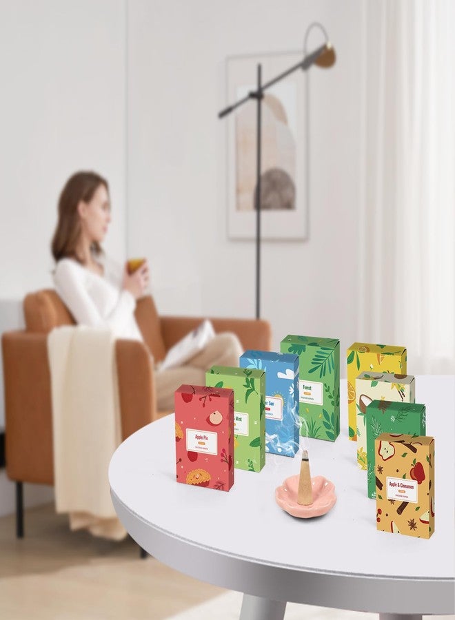 STRN Incense Cones 120 Scented Cones for All Seasons, Assorted Cone Incense Scents with Incense Holder, Vanilla Mint Coconut Cedarwood Apple Pie Forest Citrus Cinnamon - Image 4