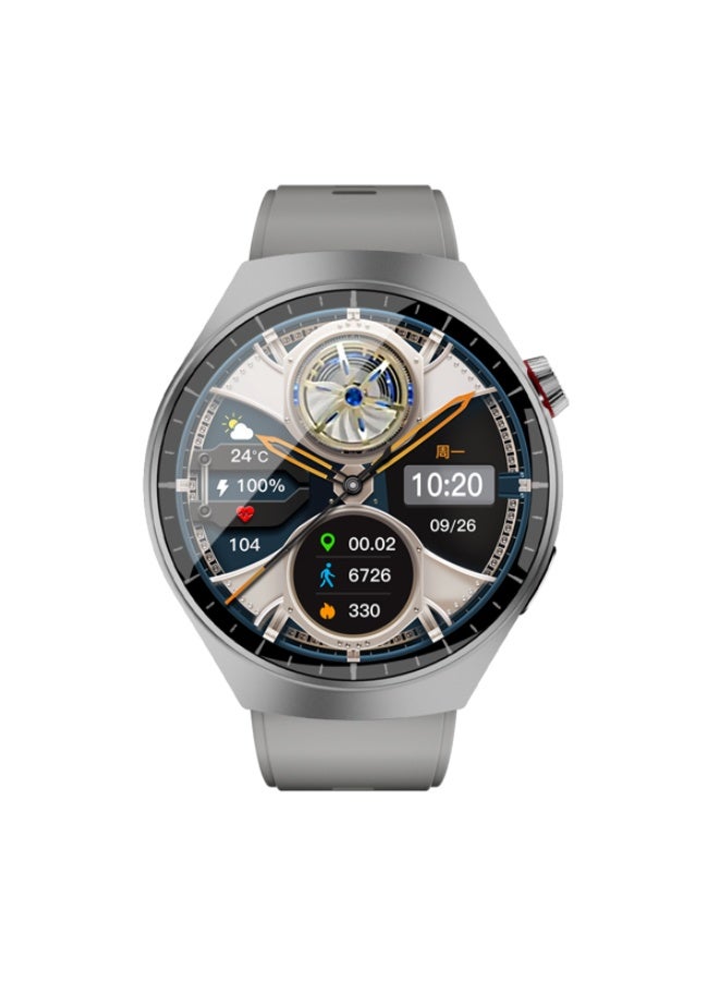 أوتيتو ساعة ذكية Oteeto watch 4 pro بشاشة كاملة دائريه AMOLED سطوع عالي تدعم المكالمات و الإشعارات والبلوتوث، مراقبة صحية ذكية، بطارية طويلة ، متوافقة مع أندرويد وآيفون –فضي - Image 4