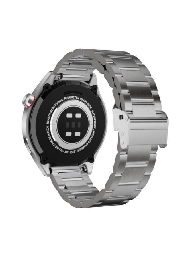 أوتيتو ساعة ذكية Oteeto watch 4 pro بشاشة كاملة دائريه AMOLED سطوع عالي تدعم المكالمات و الإشعارات والبلوتوث، مراقبة صحية ذكية، بطارية طويلة ، متوافقة مع أندرويد وآيفون –فضي - Image 5