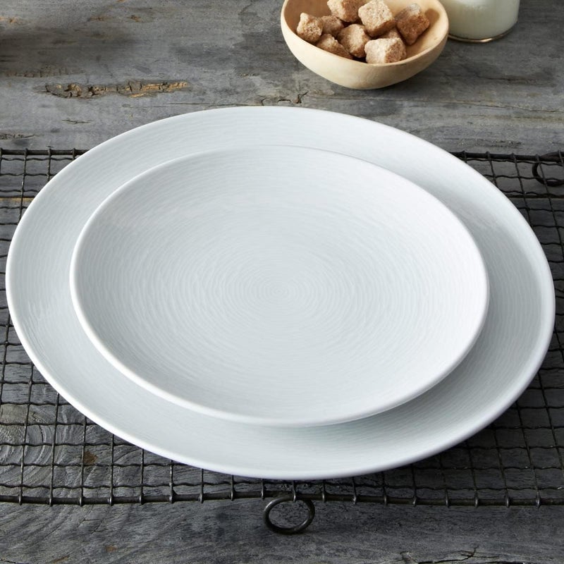 Noritake Colorscapes WhiteonWhite Swirl 16Piece Coupe Dinnerware Set Service for 4 - Image 4