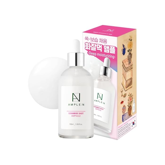 AMPLE:N Ceramide Shot Ampoule K-Edition – Korean Heritage Chaekgado Art Packaging – Anti Aging Hydrating Serum with Ceramide 50,000ppm for Deep Moisturization – Strengthens Skin Barrier, 3.38 fl.oz.