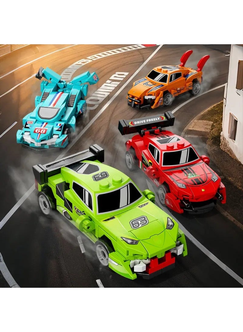 ZedPlay Green Pull-Back Building Block Car Toy – 73PCS DIY Racing Speed Vehicle for Kids , ABS Material, Mini Brick Model Car with Box – Educational STEM Construction Toy Gift - Image 5