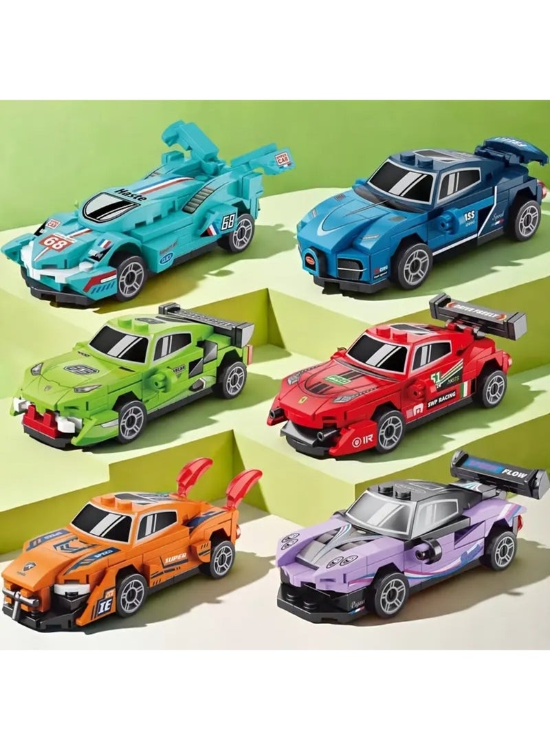 ZedPlay Green Pull-Back Building Block Car Toy – 73PCS DIY Racing Speed Vehicle for Kids , ABS Material, Mini Brick Model Car with Box – Educational STEM Construction Toy Gift - Image 4