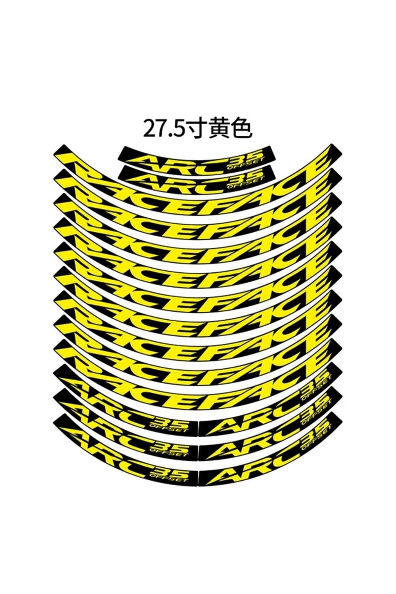 27.5er yellow RACEFACE ARC35 MTB rim stickers bike wheel set decal rim decal bicycle accessories