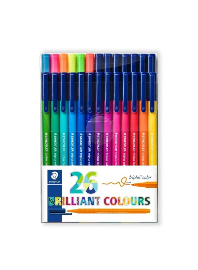 ستدلر ألوان ستيدلر تريبلس ذات أطراف ليفية - مجموعة من 26 لونًا