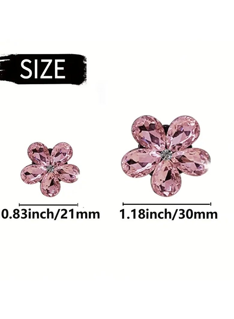 5pcs Crystal Flower Car Air Vent Clip-Ons – Sparkling Car Interior Accessories, Decorative Air Conditioning Vent Clips, Stylish Automotive Décor - Image 3