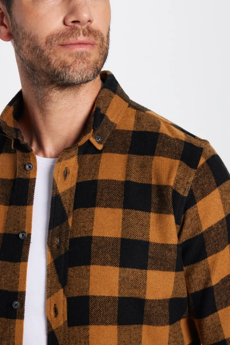 Tudors Men's Slim Fit Slim Fit Lumberjack Button-down Collar Checkered Winter Shirt