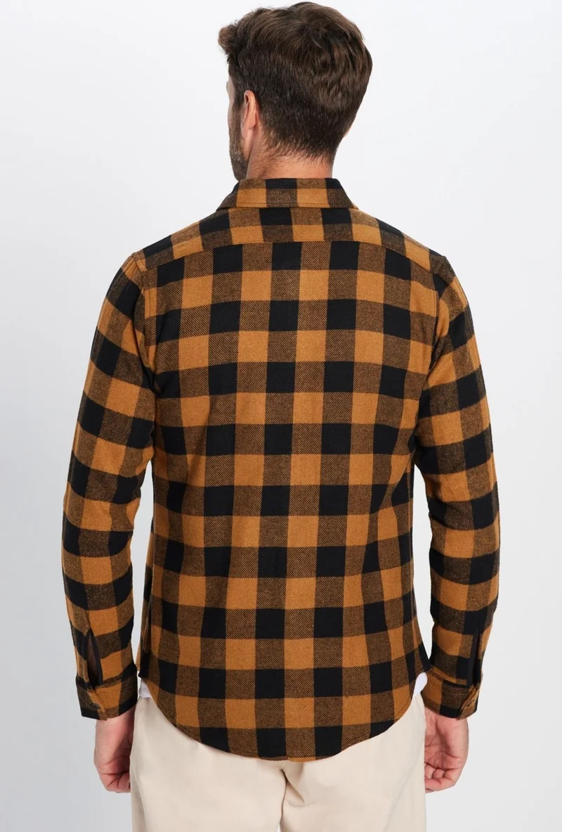Tudors Men's Slim Fit Slim Fit Lumberjack Button-down Collar Checkered Winter Shirt