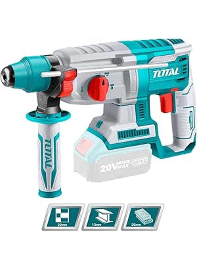 Total TRHLI20228 Lithium-Ion Rotary Hammer, 26mm Drilling Capacity