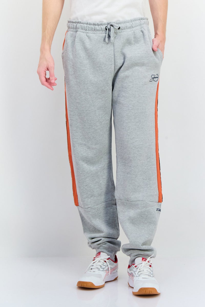 CROSSHATCH Men Regular Fit Brand Logo Jogger Pants, Grey - Image 1