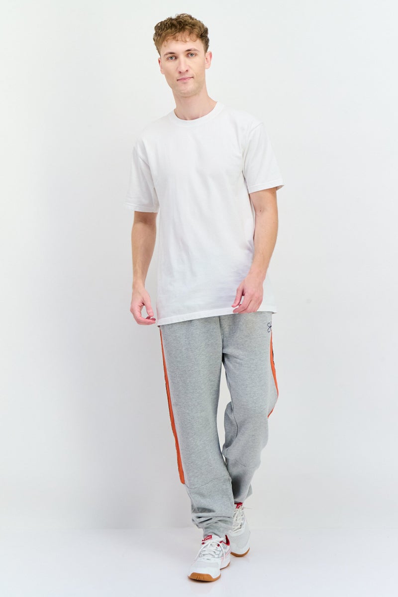 CROSSHATCH Men Regular Fit Brand Logo Jogger Pants, Grey - Image 4