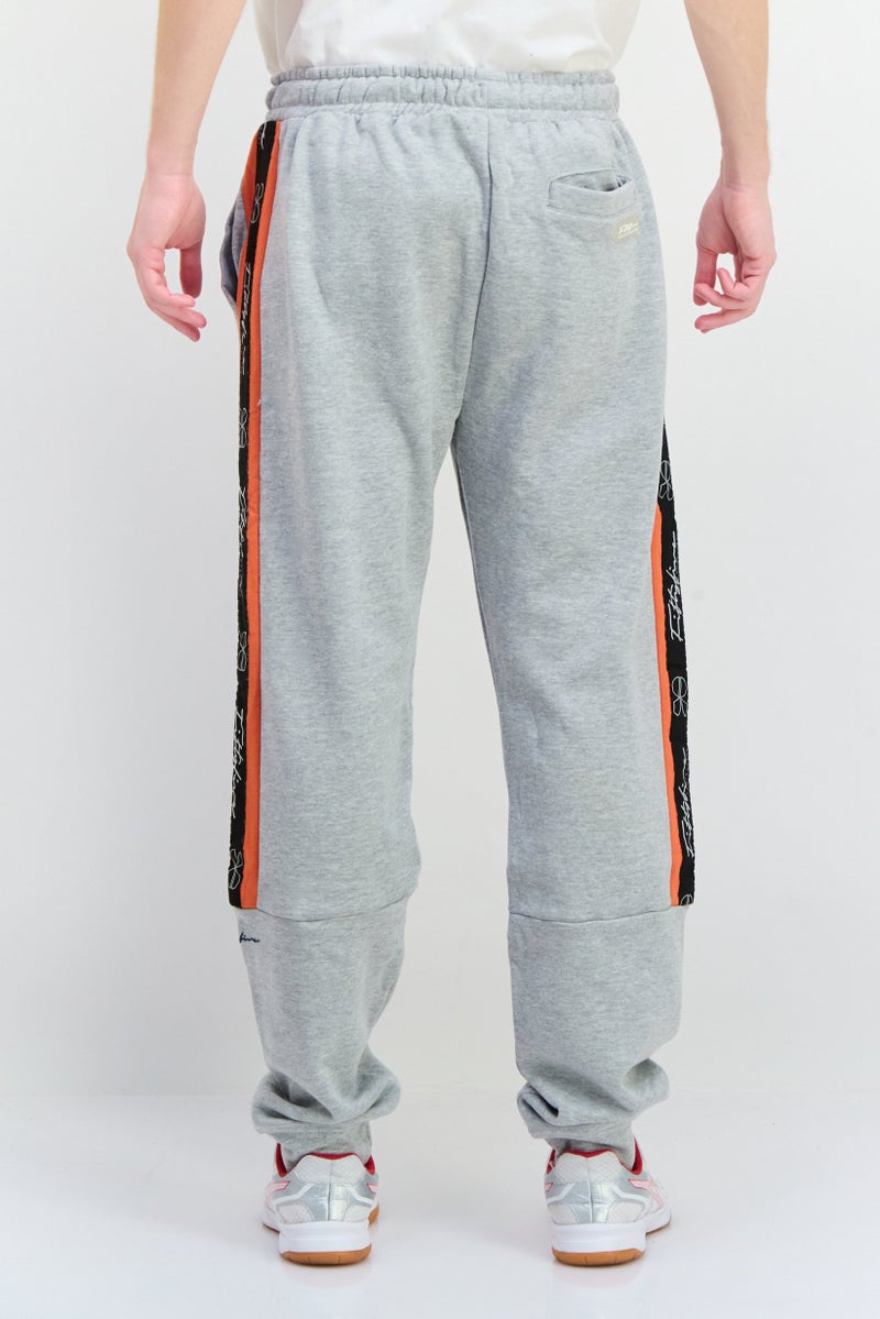 CROSSHATCH Men Regular Fit Brand Logo Jogger Pants, Grey - Image 3