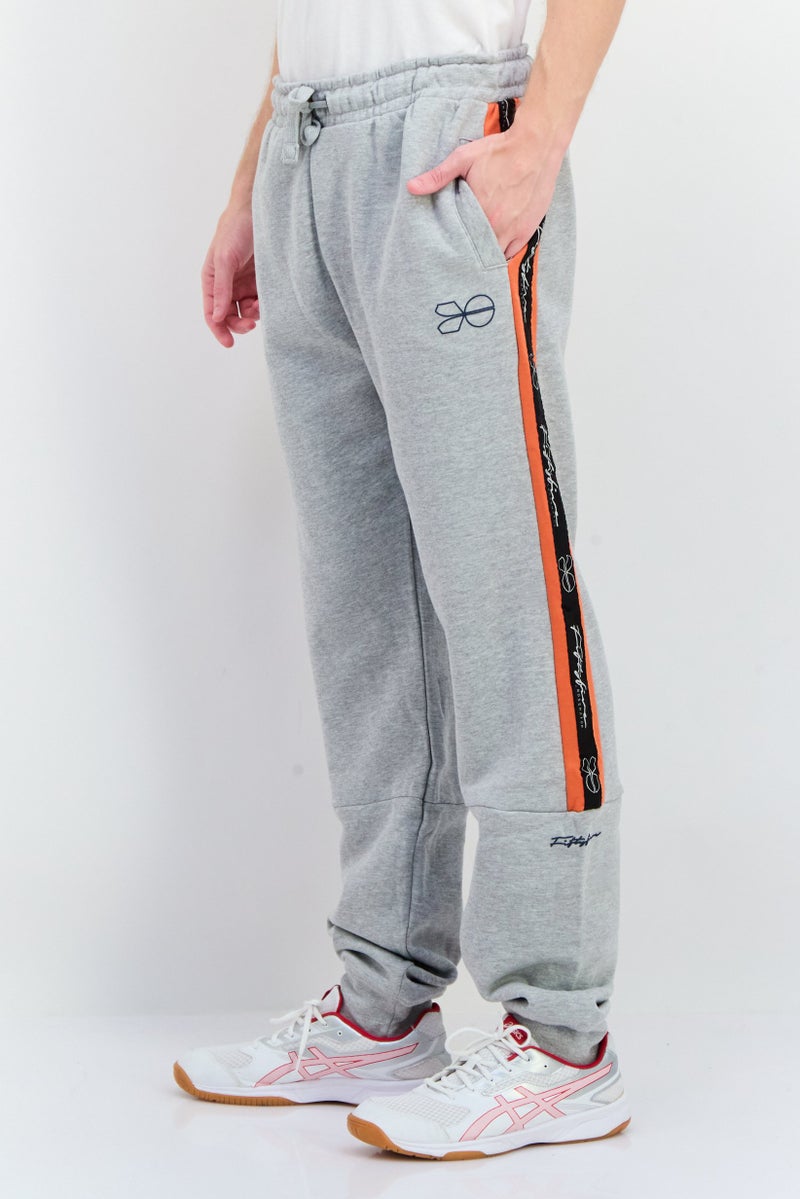 CROSSHATCH Men Regular Fit Brand Logo Jogger Pants, Grey - Image 2