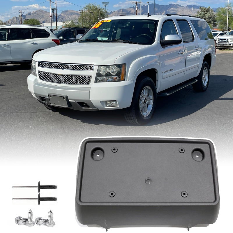 Wocch Front License Plate Frame for Chevy Suburban/Tahoe/Avalanche 2007-2014 Front Bumper License Plate Holder Mounting Bracket Replace # 15851090 GM1068174 - Image 5
