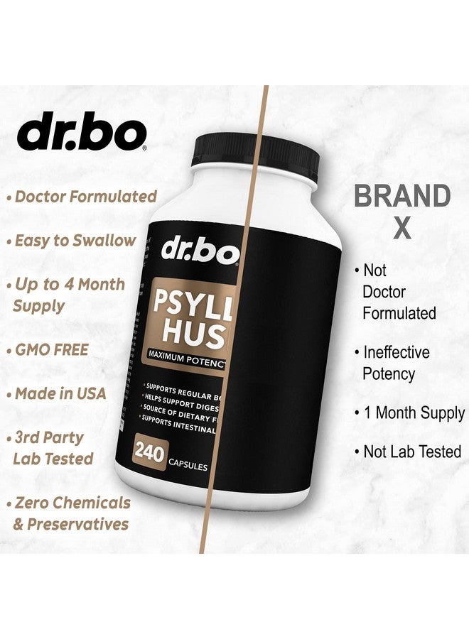 dr.bo Psyllium Husk Capsule Fiber Supplement - Natural Powder Capsules for Constipation Relief for Adults - Nutritional Soluble Fiber Pills & Daily Regularity Support - Bulk Seed Husks Digestion Supplements - Image 5