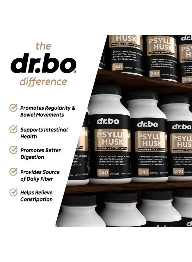 dr.bo Psyllium Husk Capsule Fiber Supplement - Natural Powder Capsules for Constipation Relief for Adults - Nutritional Soluble Fiber Pills & Daily Regularity Support - Bulk Seed Husks Digestion Supplements - Image 3