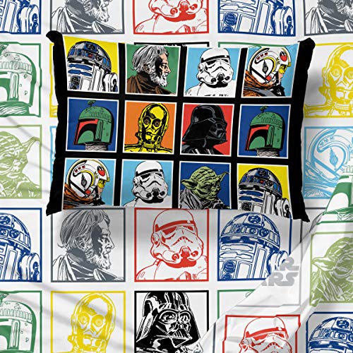 Jay Franco Kids Sheet Set with Fitted, Flat Sheets & Pillow Cover - Ultra-Soft Bedding with Pillowcase for Room Decor, Multi - Star Wars, 3 Piece Twin - Image 2