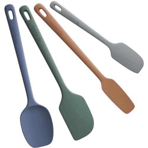 ChefAide 4 Pieces Silicone Spatula Set, Food Grade Rubber Spatula, Upgrade Strong Handle with Ergonomic Grip, Heat Resistant for Nonstick Cookware, Cooking - Image 1