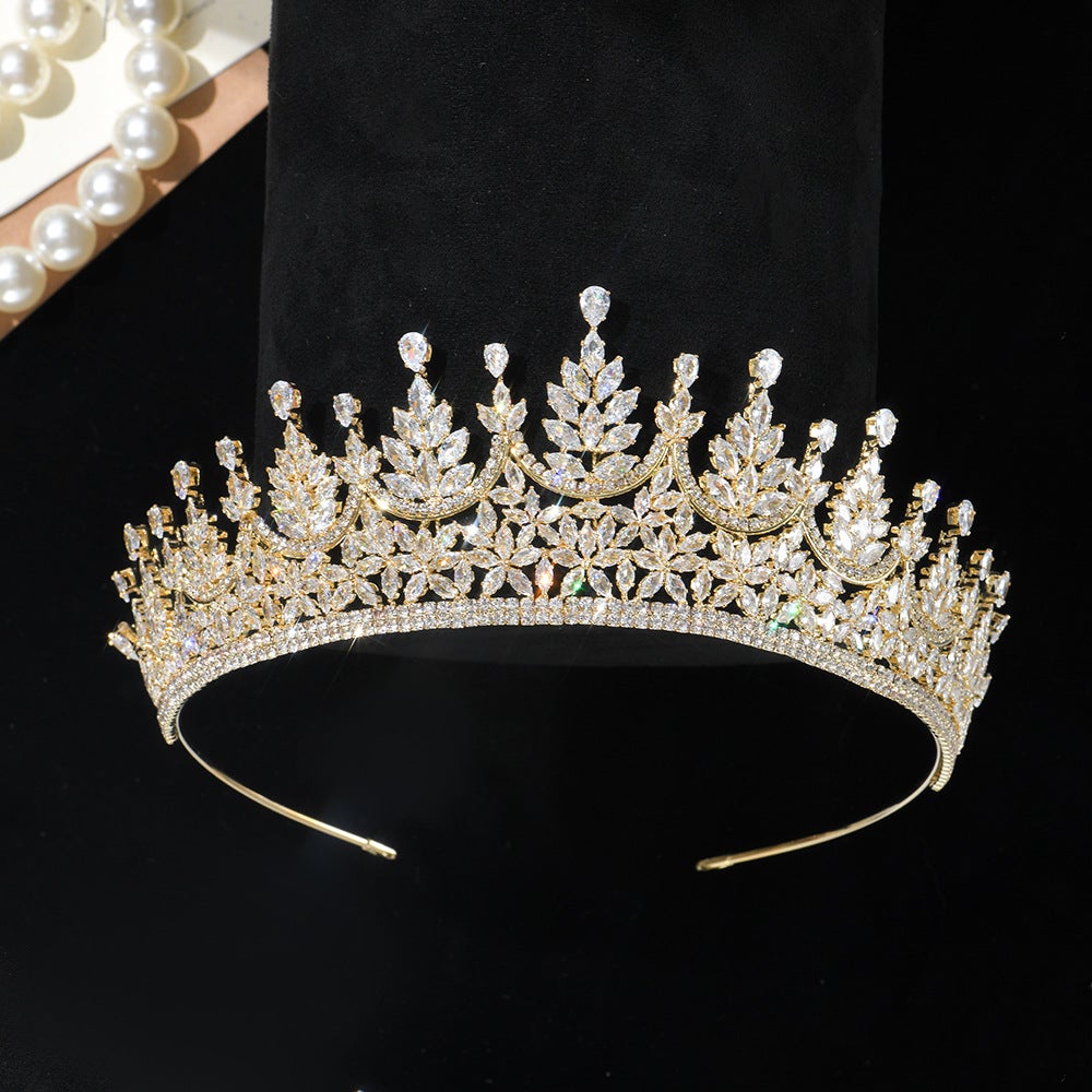 Generic Baroque Style Bridal Zircon Crown High-End Crown Tiara Party ...