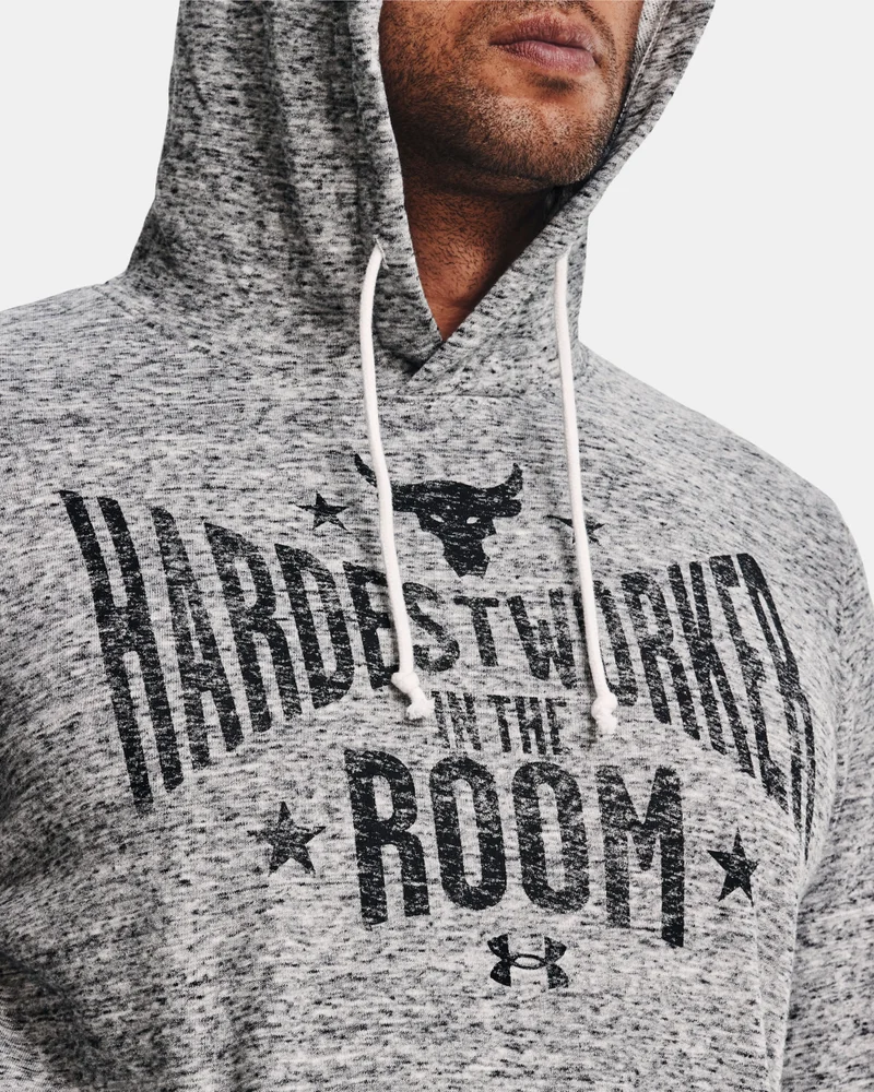 Under Armour White Men's UA Project Rock Terry Hoodie for Men | Best Price UAE