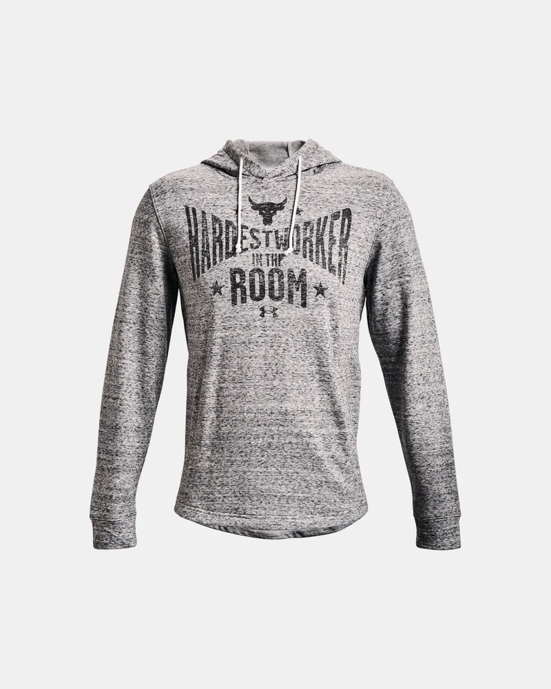 Under Armour White Men's UA Project Rock Terry Hoodie for Men | Best Price UAE