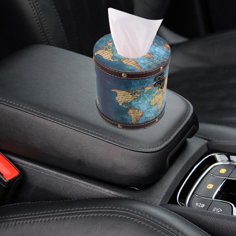 Car Tissue Holder Round Tissue Dispenser For Car Tissue Organizer Vehicle Cylinder Tissue Holder Car Interior Accessories Portable Tissue Holder For Travel - Image 3