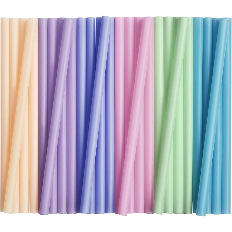 ALINK 100 pcs Jumbo Plastic Smoothie Straws, Wide Assorted Colors Disposable Drinking Straws for Milkshakes, Boba, Bubble Tea, Tapioca Pearls - 8.5"L, 0.4" D - Image 1