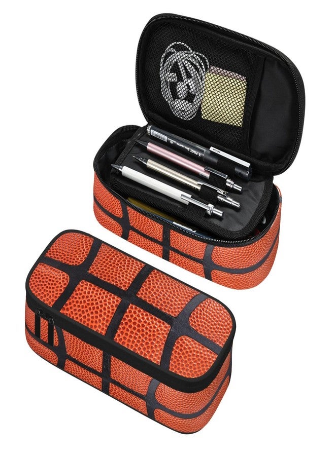 PAUSEBOLL Basketball Pencil Case for Boys and Kids Cute Pen Box Pouch Large pencil bag with Double Zipper, Portable Pencil Pouch for School Office Supplies - Image 1