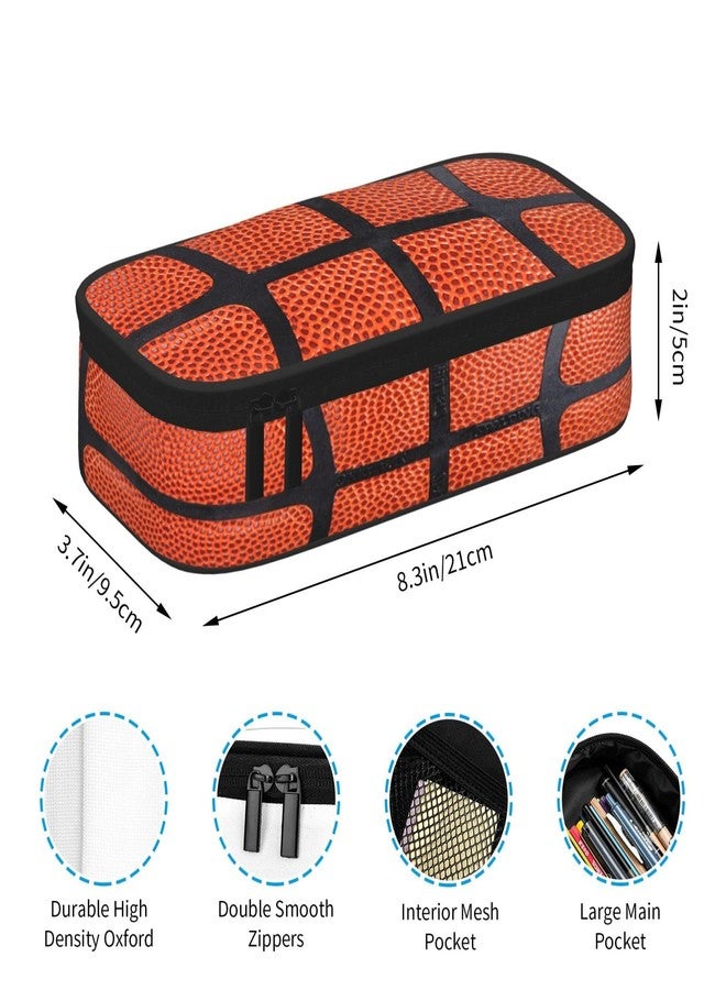 PAUSEBOLL Basketball Pencil Case for Boys and Kids Cute Pen Box Pouch Large pencil bag with Double Zipper, Portable Pencil Pouch for School Office Supplies - Image 5