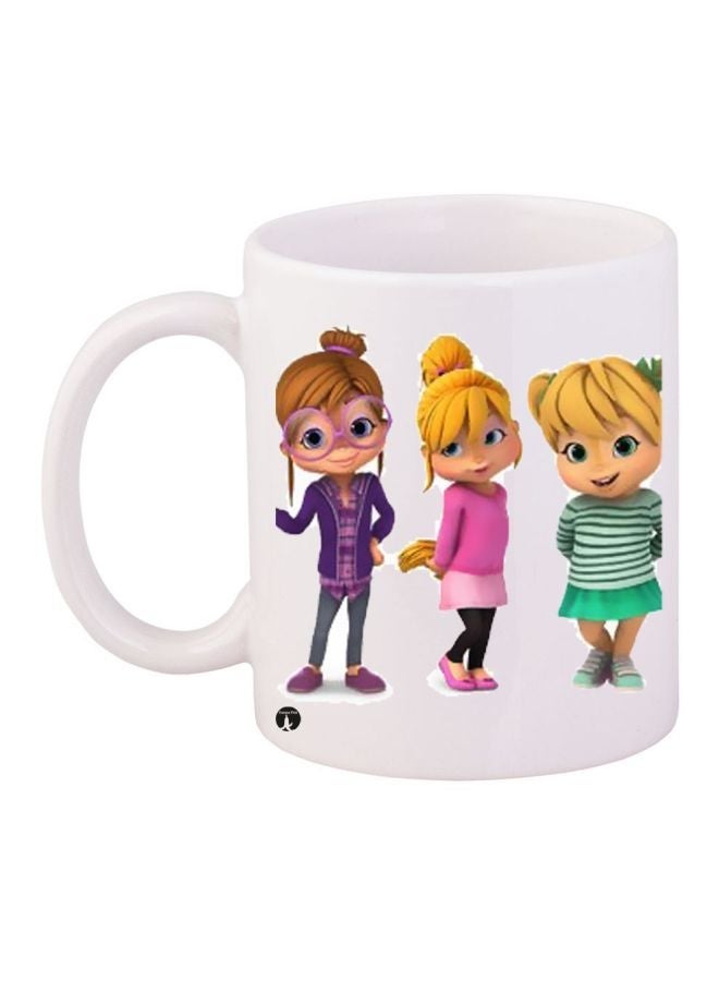 RYN The Chipettes Printed Coffee Mug White/Yellow/Green 11ounce