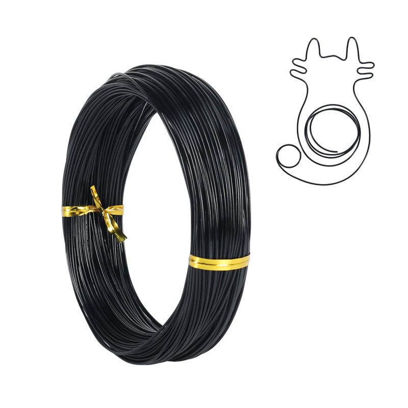 Tenn Well 18 Gauge Aluminum Craft Wire, 165 Feet 1mm Bendable Metal Wire for Jewelry Making, Sculpting, Modelling, Wreath Making, Floral Making, Beading, Wire Wrapping (Black) - Image 1