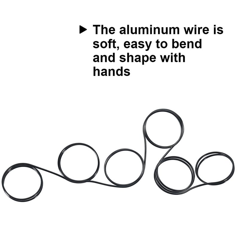Tenn Well 18 Gauge Aluminum Craft Wire, 165 Feet 1mm Bendable Metal Wire for Jewelry Making, Sculpting, Modelling, Wreath Making, Floral Making, Beading, Wire Wrapping (Black) - Image 2