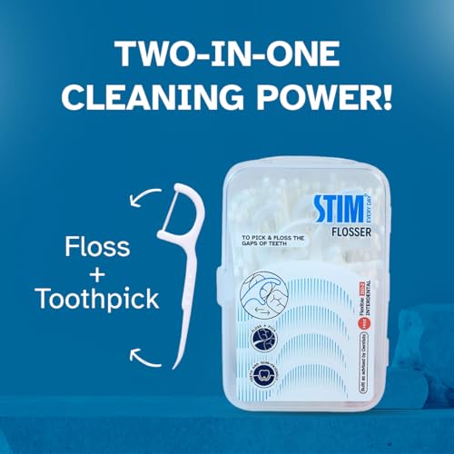 STIM Flosser | Removes Plaque and Food Between the teeth | Toothpick on the back side | Now with Improved Design (Pack of 3) - Image 5