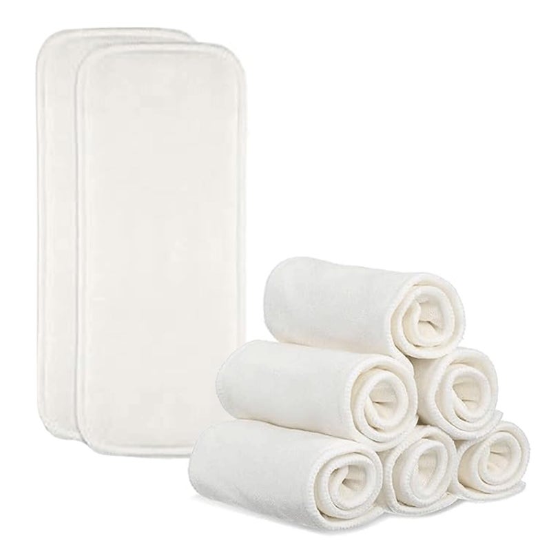 Kritiu SmartDry 5-Layer Booster Pads for Cloth Diaper | High Absorbent 5 Layer Washable and Reusable | Wet Free Booster Inserts | The Ultimate Baby Cloth Diaper Soaker Inserts (White Pack Of 8) - Image 1
