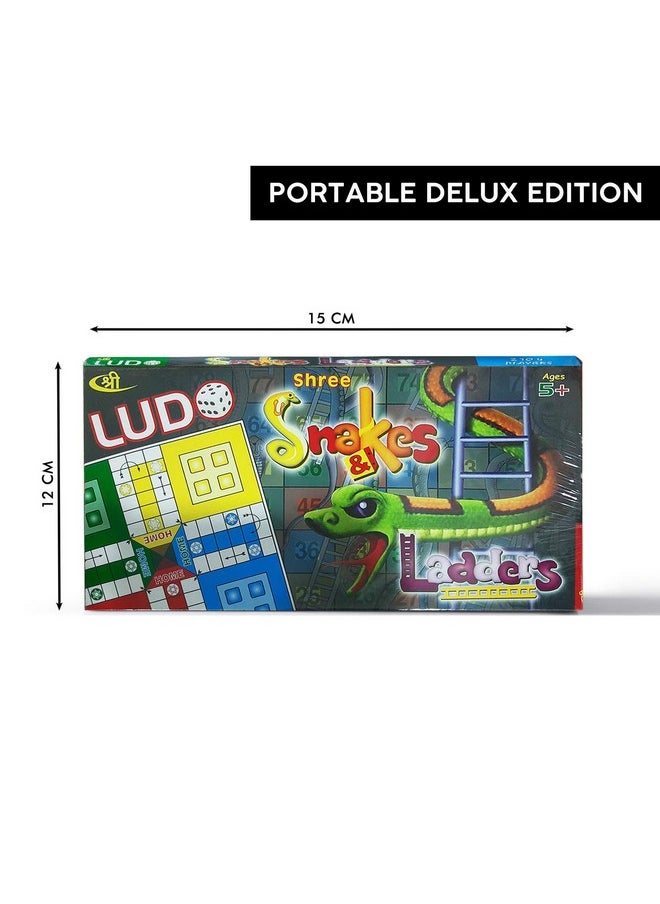 Kids Mandi Ludo And Snake And Ladder Deluxe Board Game | Big Size 13 Inch Play Board For 5 Years And Up | Ludo Game | Saap Seedhi Travel Board Game Multicolor  - Image 3