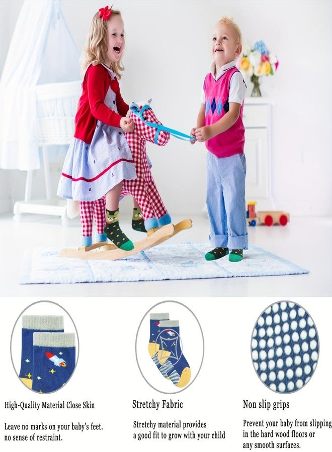 Fashiol 3 Pairs Baby Socks 1 to 4 years Non-Slip Grip Ankle Socks | Anti-Slip Socks for Newborn Infant Socks for Boys, Girls, and Toddlers | 2-3 Years - Image 3