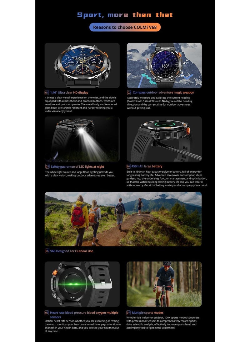 COLMI V68 Smart Watch - Outdoor Sports IP68 Water-resistant Smart Watch with Compass - Image 3