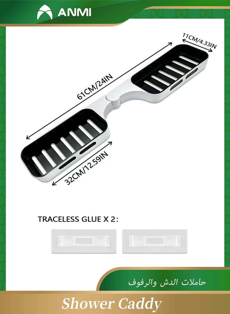 Anmi Corner Shower Caddy, Adhesive Bathroom Shower Organizer, Wall Mounted Shower Rack for Inside Shower & Bathroom Storage&Home Decor - Image 2