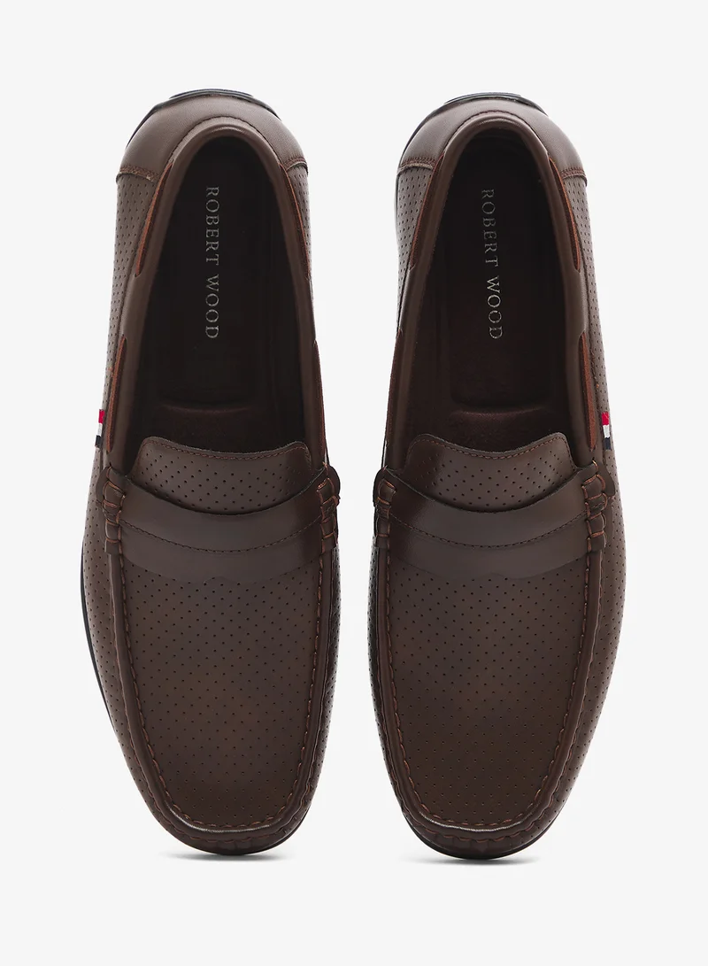Robert Wood  Perforated Penny Driving Loafers for Men | Best Price UAE