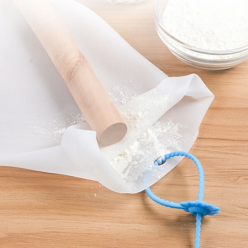 5 دي ام Medium Dough Bag Silicone Transparent Dough Kneading Bag Bread Pasta Ravioli Dough Easy Kneading