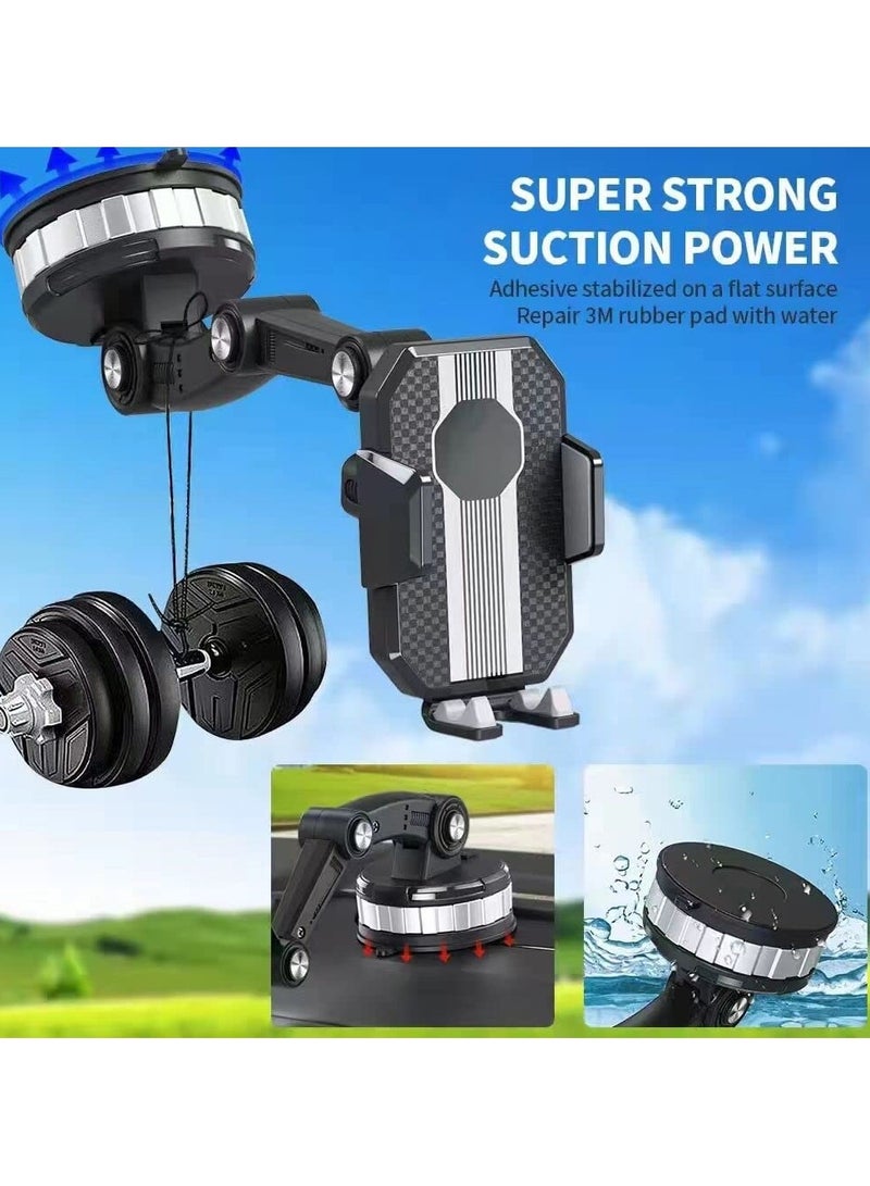 SYOSI Car Phone Holder Mount, 360° Rotatable Car Phone Holder with Suction Cup, Universal Strong Suction Cell Phone Holder Mount for Dashboard, Windshield, Window - Image 2