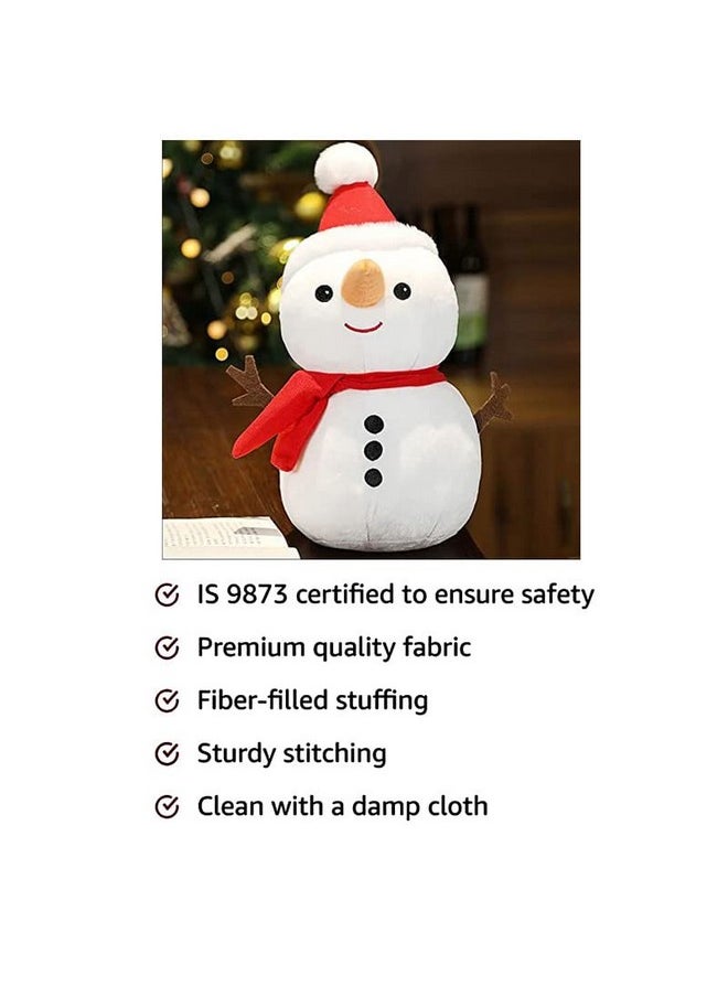 CLICK4DEAL - CLICK4DEAL Soft Toys Snowman Plush Toy Stuffed Snowman Animal Christmas Holiday Pillow Soft Toys for Christmas Decorations 35cm - Image 1