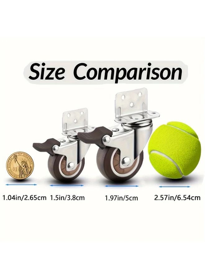 TPR L Casters 2 Inch Wheels With Two Movable Parts And Two Brakes - Image 5