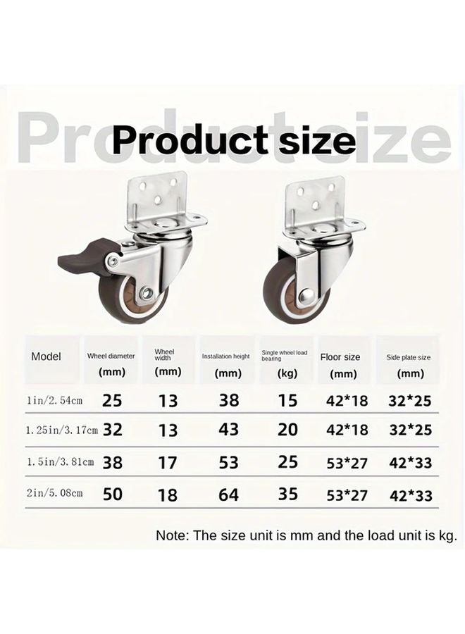 TPR L Casters 2 Inch Wheels With Two Movable Parts And Two Brakes - Image 3