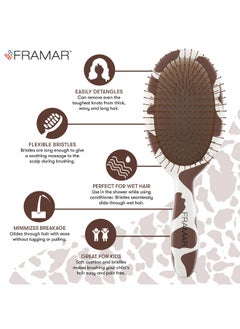 framar Curly Hair Detangler Brush Detangler Brush For Curly Hair Cow Print Hairbrush For Curly Hair Wet Hairbrushes For Woman Womens Hair Brush For Thick Hair Cute Cow Stuff Brush Hair Cow Print  - Image 4