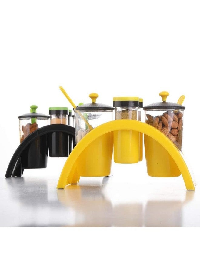 RENARSH Plastic Jar Set for Dining Plastic Spice (Medium Yellow) - Image 4