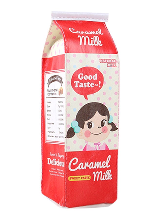 NIBEMINENT Milk Box Shape Pencil Bag Red