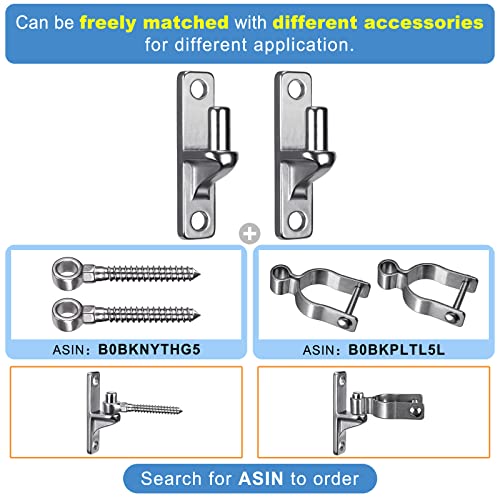 Insaga Cast Gate Hinges Heavy Duty, 304 Stainless Steel Wall Mount Hinge With 5/8'' Pin, Durable Farm, Non-Welded Fence, Chain Link Fence, 2Pcs - Image 5
