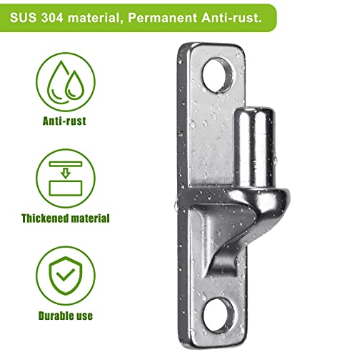 Insaga Cast Gate Hinges Heavy Duty, 304 Stainless Steel Wall Mount Hinge With 5/8'' Pin, Durable Farm, Non-Welded Fence, Chain Link Fence, 2Pcs - Image 3