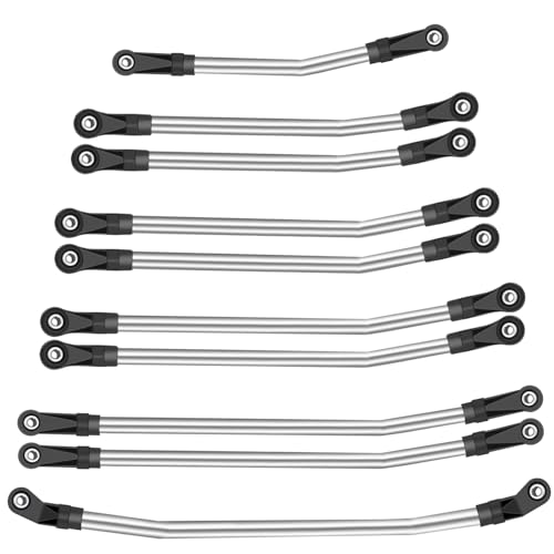 FACCNOY 313mm324mm Metal Link Set Linkage Steering Rod with Nylon End Kit for 110 RC Crawler Car Compliable with Axial SCX10 SCX10II 90046 313mm - Image 1